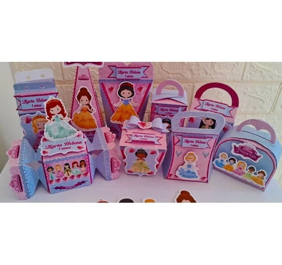 Kit Festa: 30 Lembrancinhas as Princesas Disney Caixinhas