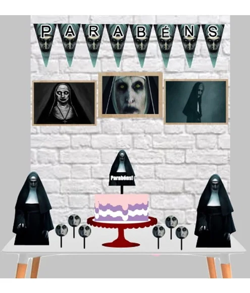 Kit Festa a Freira Terror Halloween Decoração Aniversário