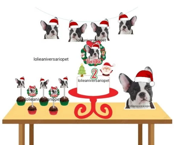 Kit Festa Aniversário Natal para Cachorro ou Gato
