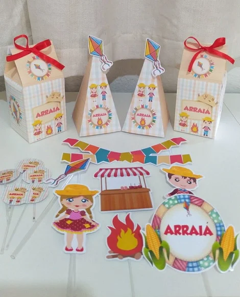Kit Festa Junina Arraiá Menino Menina