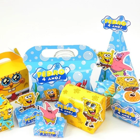 Kit Festa: 145 Itens Lembrancinha Personalizadas Bob Esponja