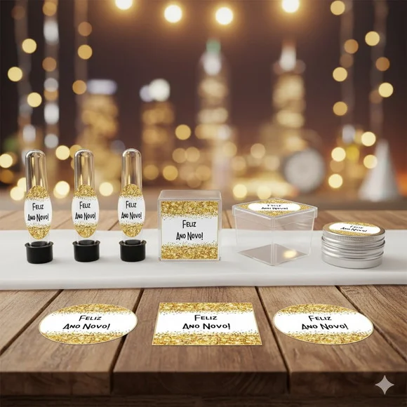 Kit Personalizado Latinha, Tubete, Caixinha Ano Novo