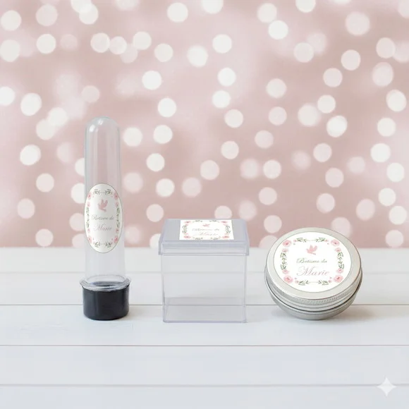 Kit Personalizado Latinha, Tubete, Caixinha Batizado Floral
