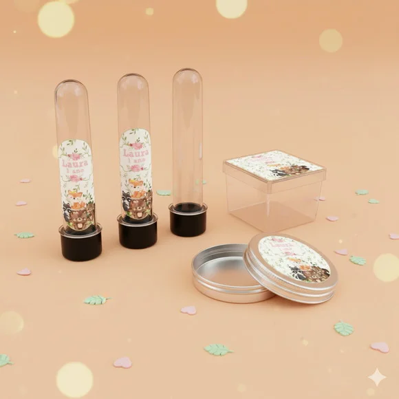 Kit Personalizado Latinha, Tubete, Caixinha Bosque Aquarela