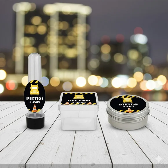 Kit Personalizado Latinha, Tubete, Caixa Acrílica Caminhão