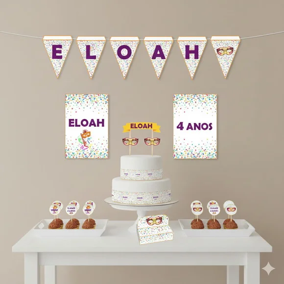 Kit Festa Personalizada Carnaval - 39 Itens