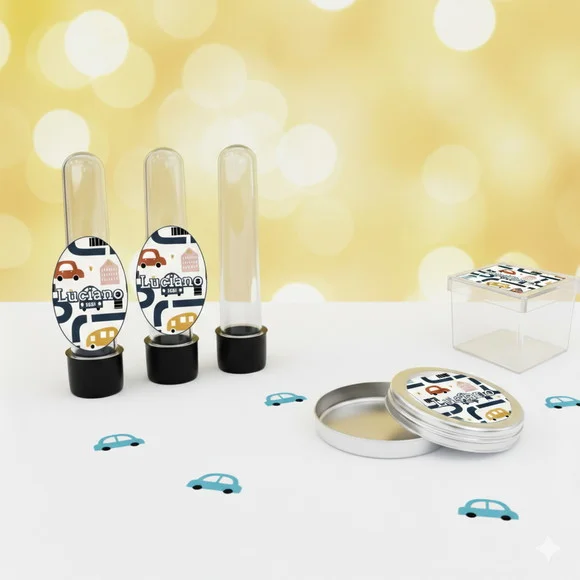 Kit Personalizado Latinha, Tubete, Caixinha Carrinhos