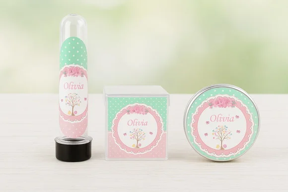 Kit Personalizado Latinha, Tubete, Caixinha Acrílica Jardim