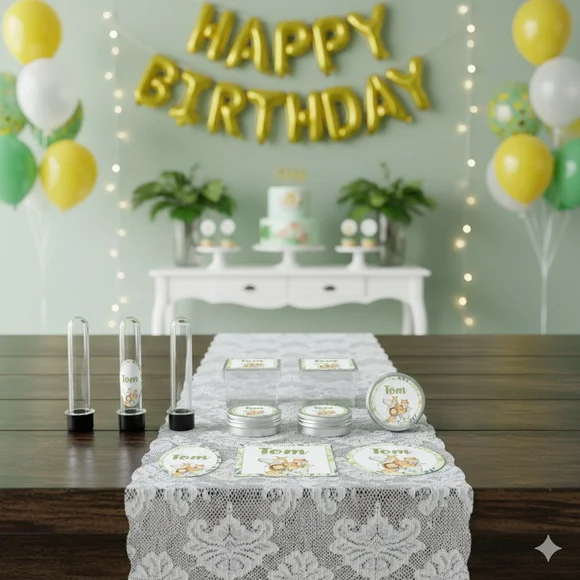 Kit Festa Personalizada Safari Aquarela - 45 Itens