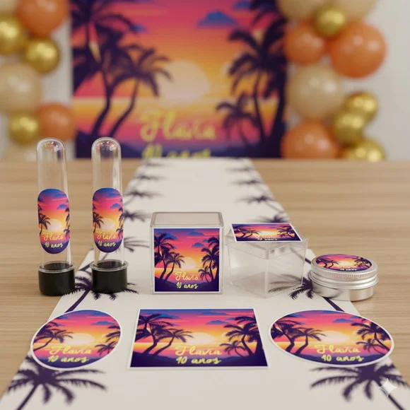 Kit Personalizado Latinha, Tubete, Caixa Acrílica Tardezinha