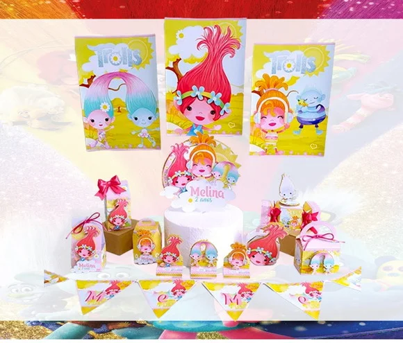 Kit Festa Trolls Decoração de Aniversário Lembrancinhas