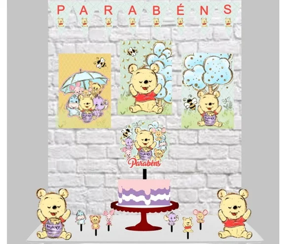 Kit Festa Ursinho Pooh Só Um Bolinho