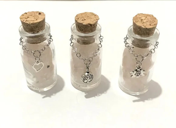 Kit Garrafinha magica e quartzo rosa com 3 garrafinhas