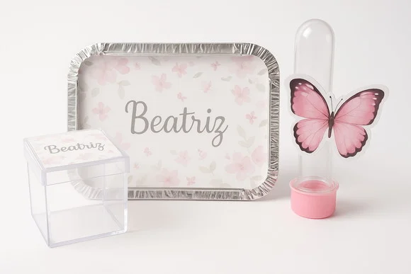 Kit Lembrancinha Personalizada Borboleta - 30 Itens