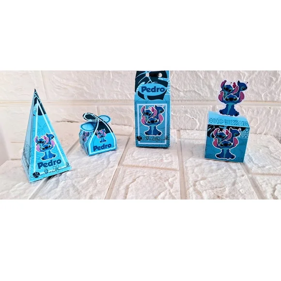 Kit Lembrancinhas Stitch Decoração Papelaria 30 Caixas