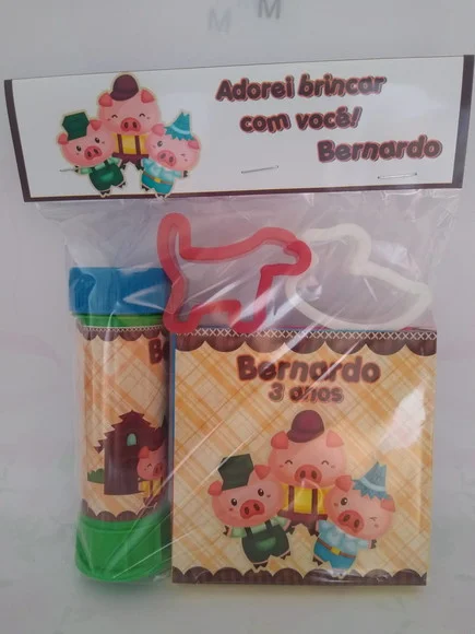 Kit Massinha e Bolinha de Sabão os 3 Porquinhos