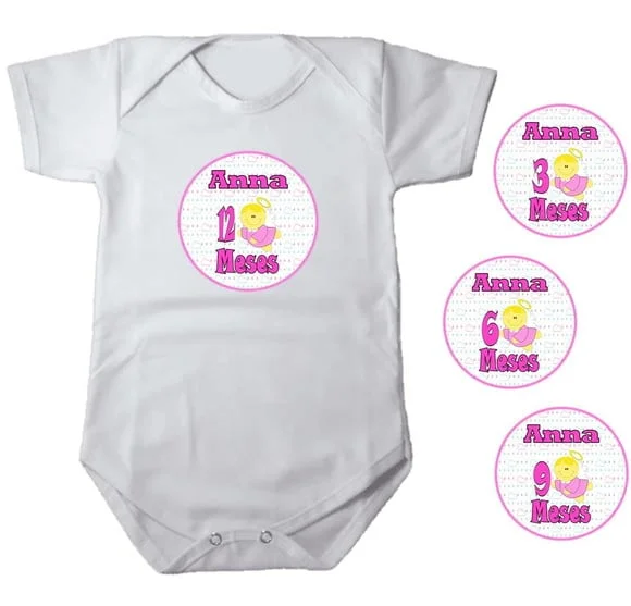 Kit Mesversario Adesivo Anjo Rosa