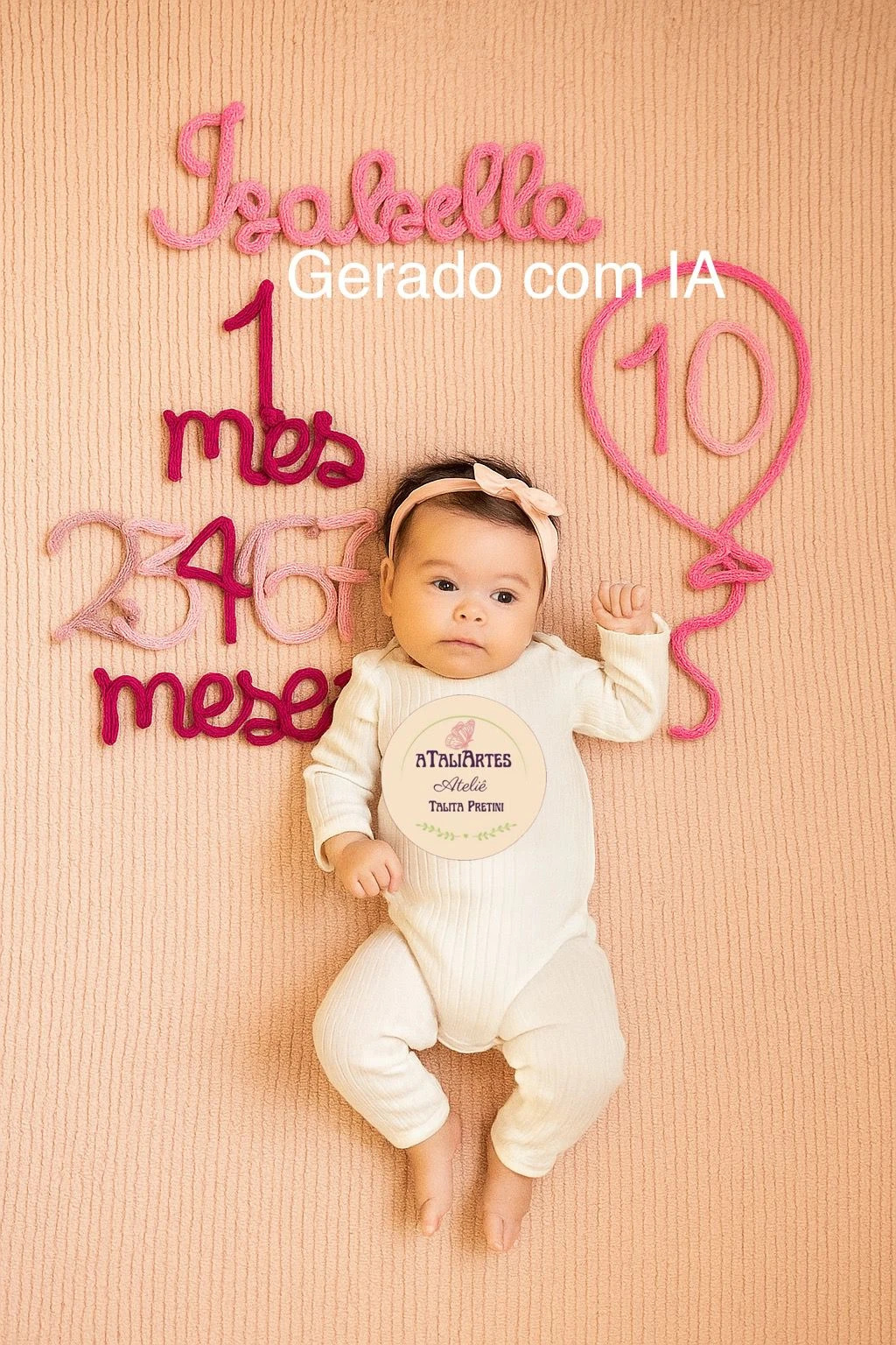Kit Mêsversário Básico em Tricotin + Nome
