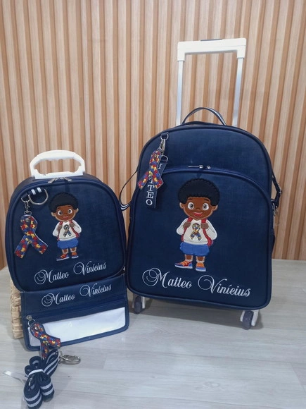 Kit Mochila Escolar e Lancheira