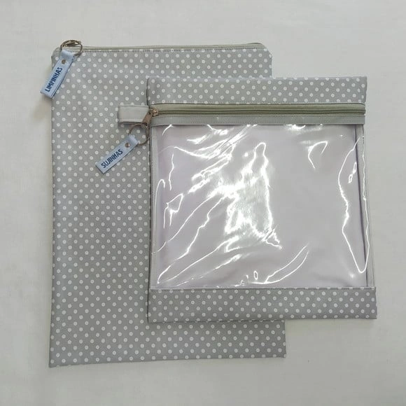 Kit Organizadores Roupa Limpa e Suja - Cinza Poá