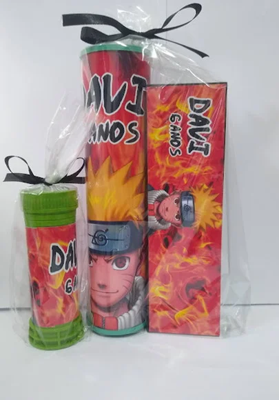 Kit Pega Vareta Domino e Bolinha de Sabão Naruto