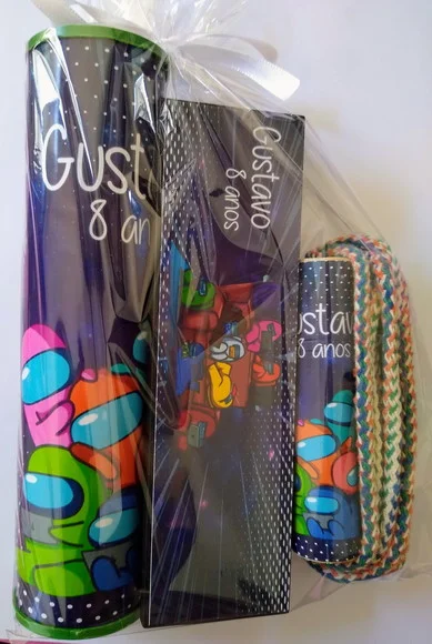 Kit Pega Vareta Dominó e Corda Personalizada Amoung Us