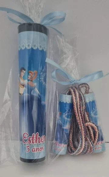 Kit Pega Vareta e Corda Personalizada Cinderela