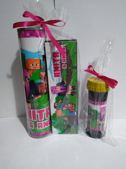 Kit Pega Vareta e Domino e Bolinha de Sabão Minecraft