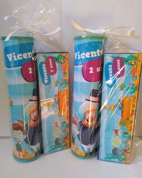 Kit Pega Vareta e Domino Personalizado Bita Fundo do Mar