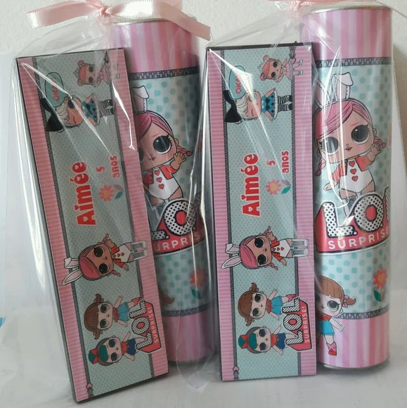 Kit Pega Varetas e Domino Personalizado Lol Surprise