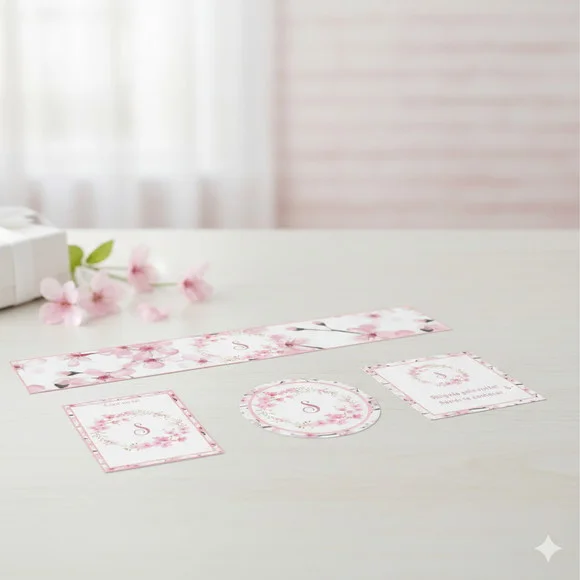 Rótulos Personalizados Maternidade Floral Rosa e Tag