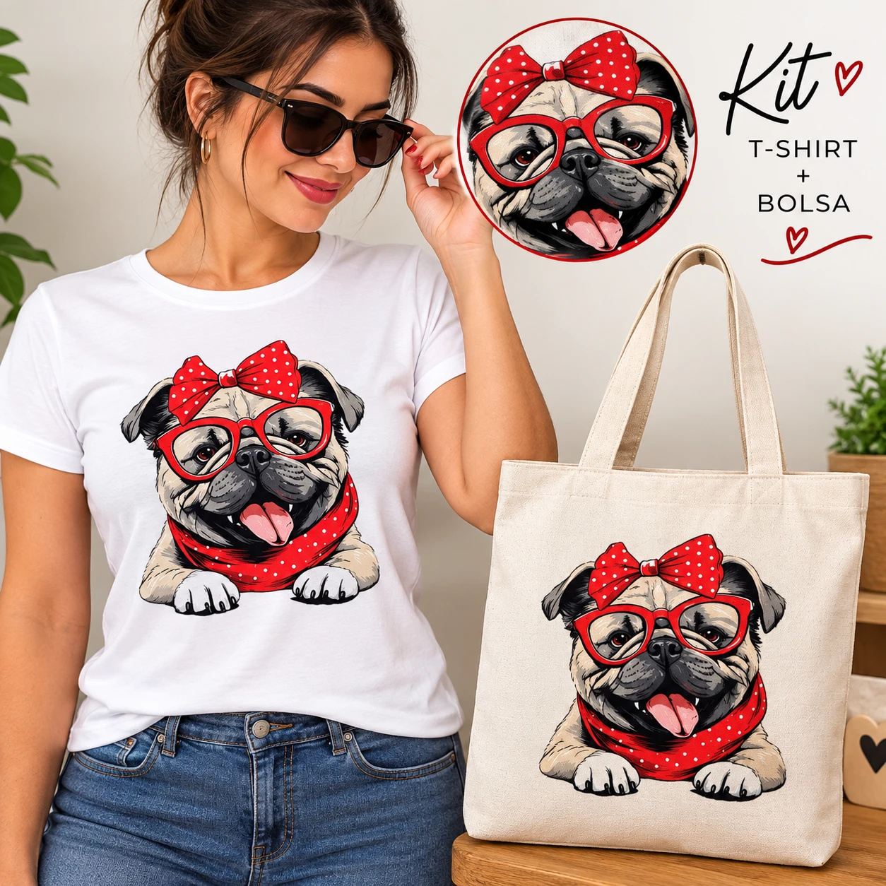 Kit T-Shirt + Ecobag Feminina — Estilo que combina com você!