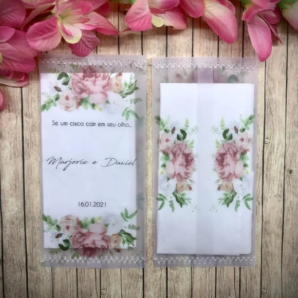 Lágrimas de Alegria Papel Vegetal com Rosas Ref. 2127