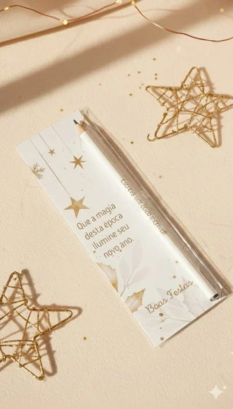 Lápis Personalizado com Card Boas Festas