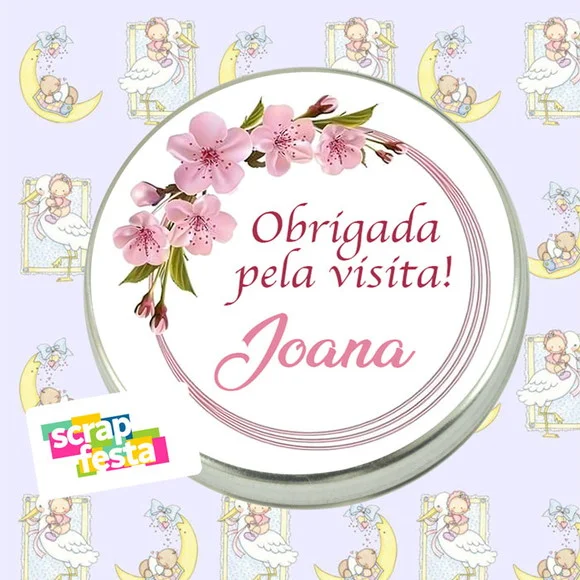Latinha Personalizada Maternidade Nascimento Flores