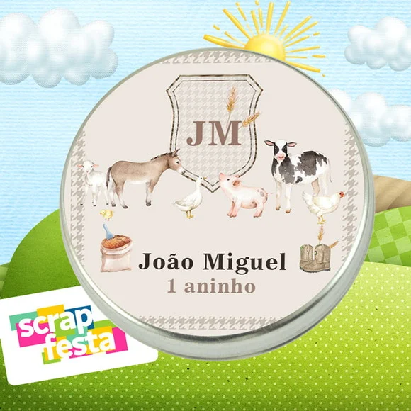 Latinhas Personalizadas Festa Fazendinha Aquarela