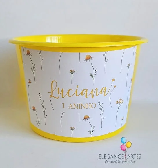 Balde de Pipoca Margaridas