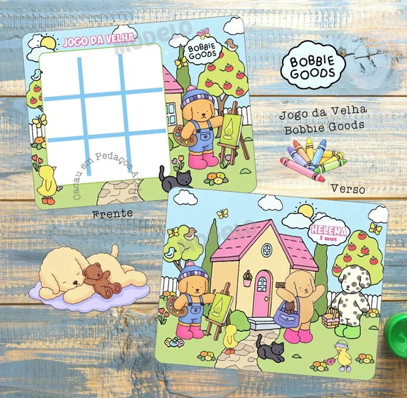 Lembrancinha Bobbie Goods Jogo da Velha Personalizado