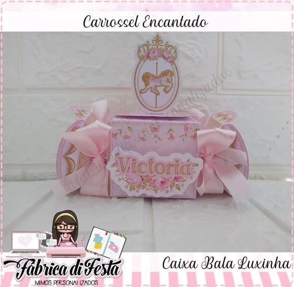 10 Lembrancinhas Carrossel Encantado Luxo Personalizados