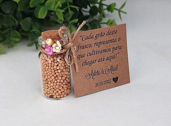 Imã Lembrancinha Casamento Potinho Grão de Mostarda