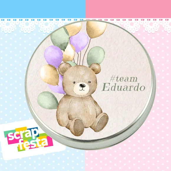 Lembrancinha Chá de Bebê Revelação Urso Aquarela