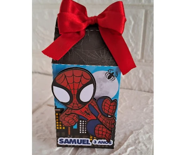 15 Caixa Milk Homem - Aranha 3d Lembrancinhas Festa