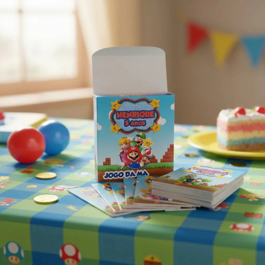 Lembrancinha de Aniversário Super Mario Jogo da Memória Festa Infantil Joguinho da memoria