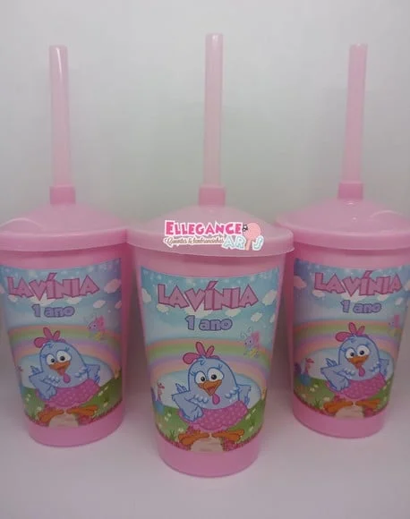 Copo Twister 400ml Galinha Pintadinha Candy Color