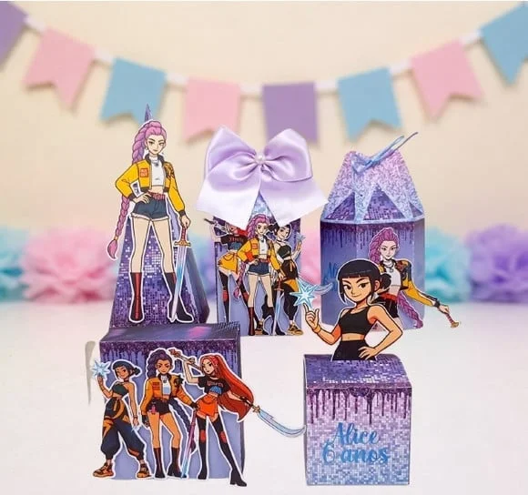Lembrancinha Guerreiras do K-pop Aniversário Festa 25 Caixas