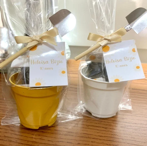 Lembrancinha personalizada Margarida Kit jardinagem plantio