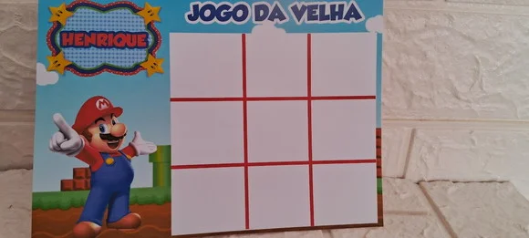 15 Lembrancinhas Jogo da Velha Super Mario Festa Aniversário