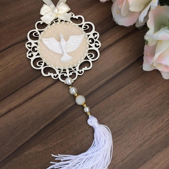 Lembrancinha Mandala de Porta Branca Divino Espírito Santo