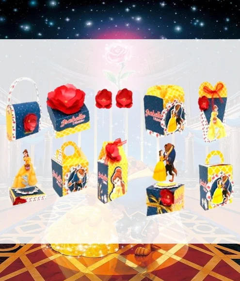 Lembrancinha Personalizada a Bela e a Fera Kit Aniversario