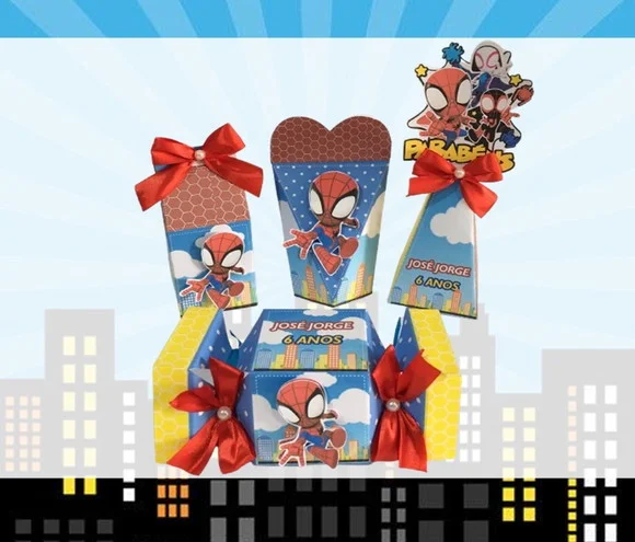 Lembrancinha Personalizada do Homem Aranha Kit Festa